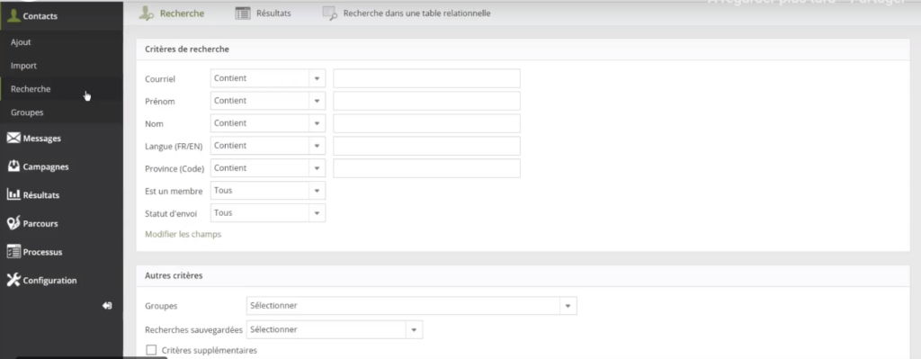 base de donnees crm marketing