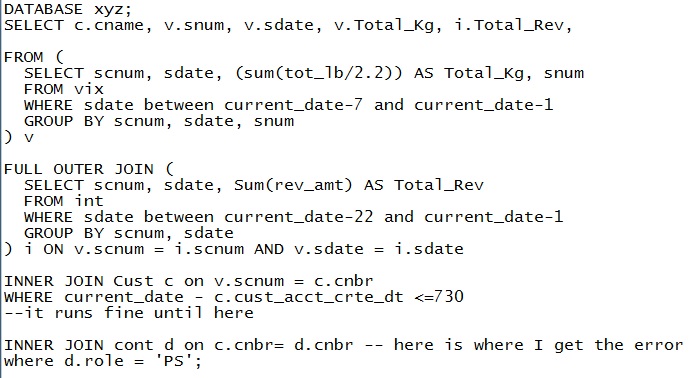 rapports sql 2