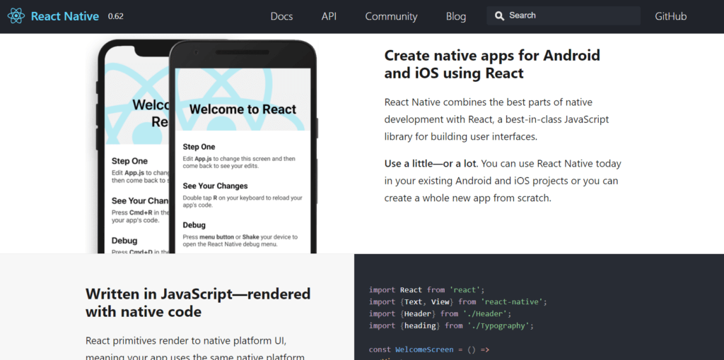 technologies web reactive native