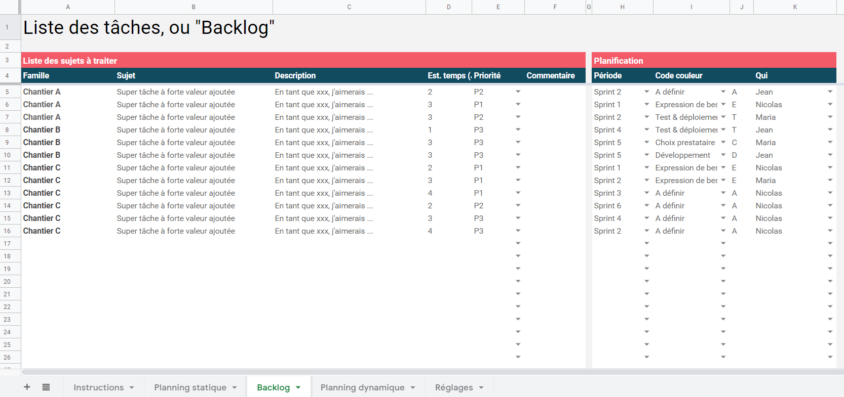 Planification des tâches : comment faire le tableau planning de votre  projet ?