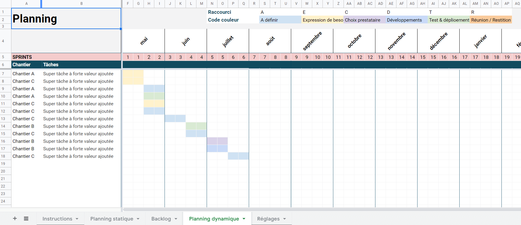 Template Exemple De Planning Projet à Télécharger